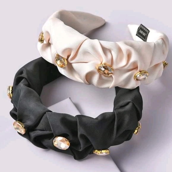 Ingrixy Accessories - Wide women's headband with diamonds set of 2